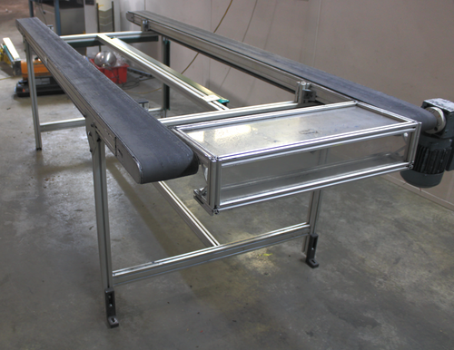 111.25" Long x 5.875" Wide Belts Double Belt Conveyor w/ 230/460V .25Hp Induction Motor