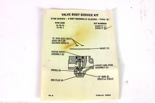 Ross 250K77 Valve Body Service Kit