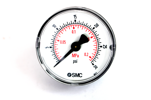 SMC K50-MP0.2-N02MS Air Pressure Gauge, 30 PSI, 1/4" NPT