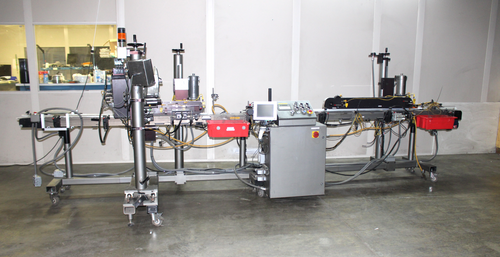 CTM Labeling Systems 360 Label Applicator with Flexlink Conveyor 20' x 3 3/4"