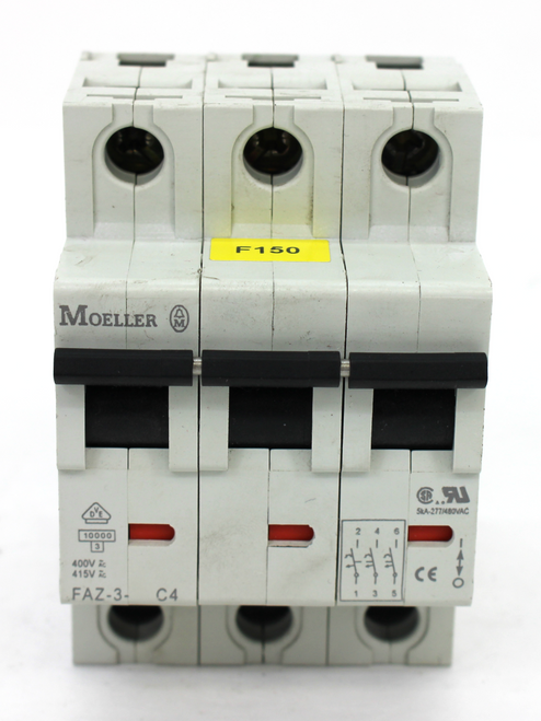 Moeller FAZ-3-C4 Thermal Magnetic Circuit Breaker 4A