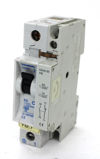 Siemens 5SX51 C2 Circuit Breaker w/ 5SX9100HS Auxiliary Contact