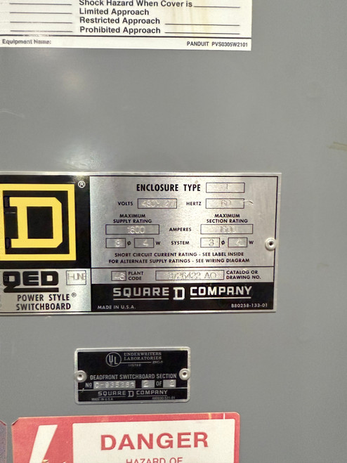 Square D QED I-Line 1600 Amp Switchboard 480/277V 3 Phase 4 Wire with Breakers