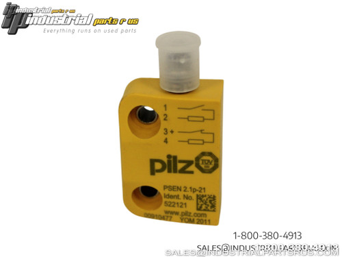 Pilz PSEN 2.1p-21 Safety Interlock Switch Yellow Housing with White Actuator Two M12 Connector Ports