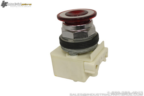 Schneider Electric 9001KR9P35RH13 Push Button Red Illuminated Operator 30mm Chrome Bezel White Plastic Base