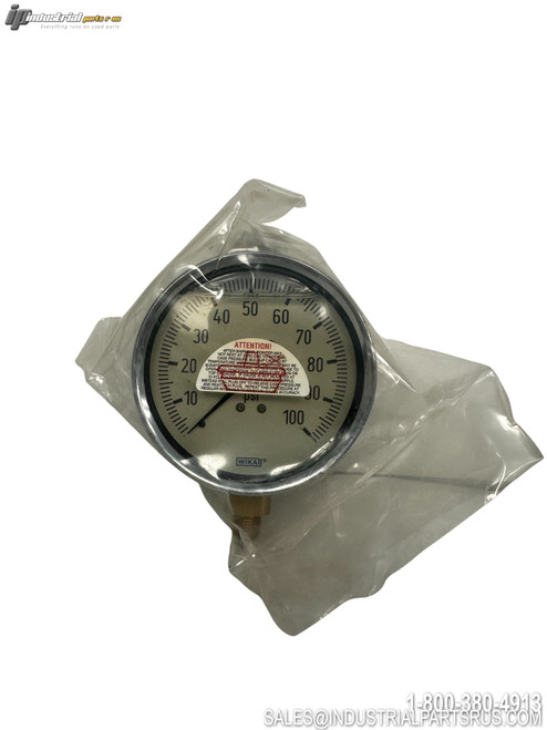 Wika 4090k17 Pressure Gauge 0-100 PSI Scale Chrome Bezel Bottom Mount Connection Industrial Pressure Sensor