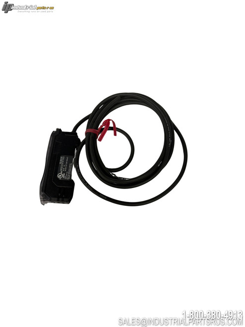 keyence fs-n11p fiber optic sensor amplifier with black cable and red wire connections industrial automation