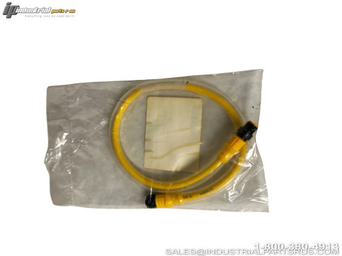 TURCK RKC 4.4T-0.5-RSC 4.4T/CS11178 Actuator and Sensor Cable Yellow PVC Jacket Black Connectors M12 Right Angle