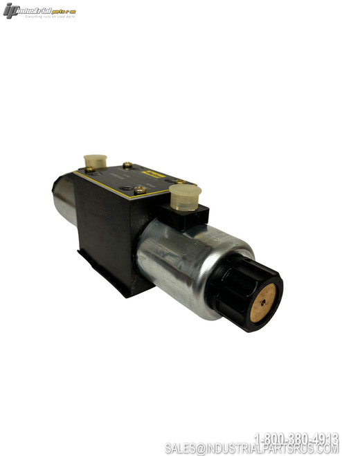 Parker D3W4CNJW Hydraulic Directional Control Valve with Solenoid Actuator and Manual Override Knobs