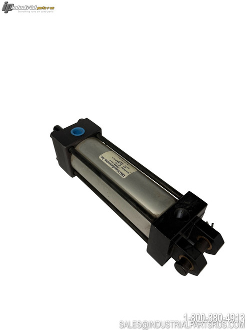 TRD Manufacturing 21363 Pneumatic Cylinder with Aluminum Tube Black End Caps and Blue Port Connection