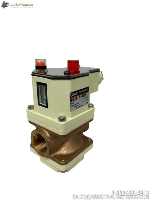 SMC IFW510-06-X300 Flow Switch with Bronze Body Threaded Ports Visual Flow Indicator Red Reset Button