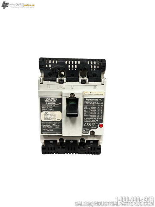 Fuji EA103CUL 100A 3-Pole Circuit Breaker Front...