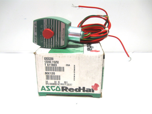 Asco Red Hat 8263G200 Solenoid Valve 110/120 Volt, 100 Psi, 3/8 Pipe New