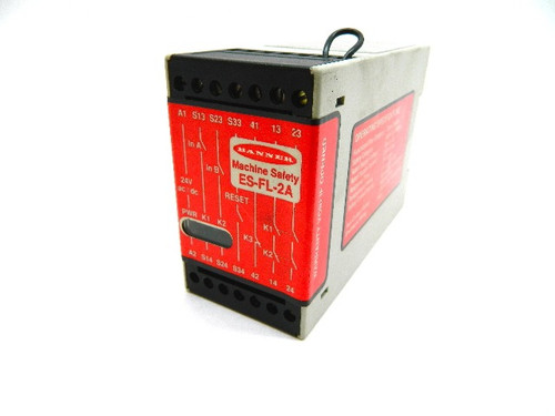 Banner ES-FL-2A Safety Relay Emergency Stop Switch 24Vdc 2 Channel 46092
