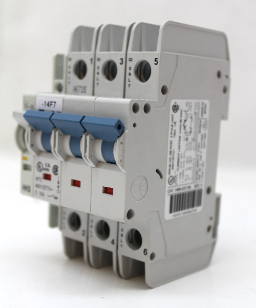 Allen Bradley 1489-A3C100 Ser. A Circuit Breaker w/1489-AAHH3 Ser. A Auxiliary Switch