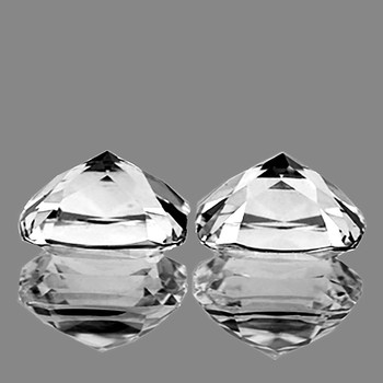 10x8 mm Cushion 2 pieces AAA Brilliant Luster Natural Sparkling White Topaz [Flawless-VVS]