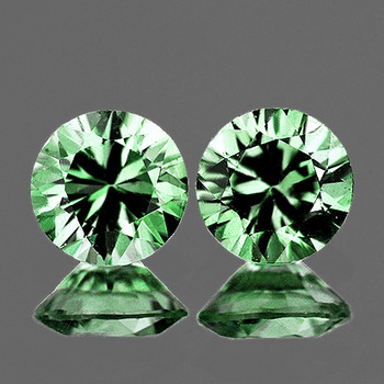 4.30 mm Round 2 pcs Extreme Brilliancy Natural AAA Ceylon Green Sapphire [Flawless-VVS]-AAA Grade