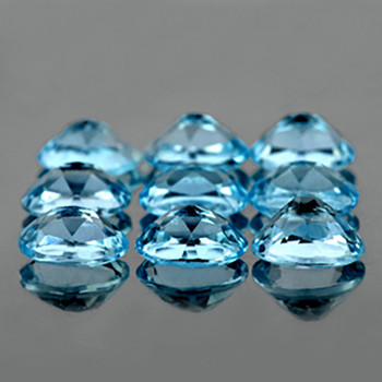 5x4 mm Oval 9 pieces AAA Luster Natural Sparkling Sky Blue Topaz [Flawless-VVS]