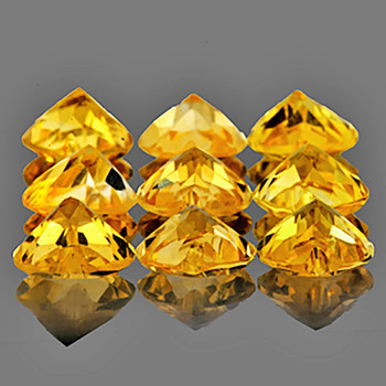 5.00 mm Heart 9 pieces AAA Luster Natural Golden Yellow Citrine [Flawless-VVS]