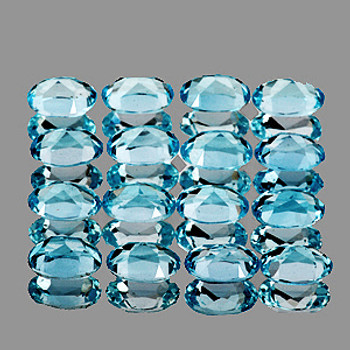 4x3 mm Oval 16 pieces AAA Fire Luster Natural Sky Blue Topaz [Flawless-VVS]