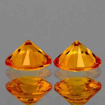 4.50 mm Round 2pcs AAA Fire Luster Natural Golden Yellow Sapphire [Flawless-VVS]-AAA Grade