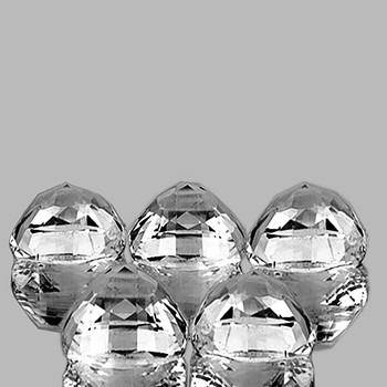 7.00 mm Cushion Step Cut 5 pcs AAA Brilliant Luster Natural Sparkling White Topaz [Flawless-VVS]