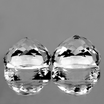 10.00 mm Cushion 2 pieces AAA Brilliant Luster Natural Sparkling White Topaz [Flawless-VVS]