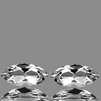15x7 mm Marquise 2 pieces AAA Brilliant Luster Natural Sparkling White Topaz [Flawless-VVS]
