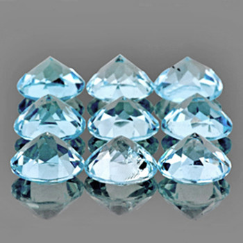 3.20 mm Round 9 pieces AAA Fire Luster Natural Sparkling Sky Blue Aquamarine [Flawless-VVS]