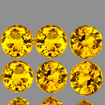3.00 mm Round Step Cut 6 pieces AAA Fire Luster Natural Yellow Sapphire [Flawless-VVS]-AAA Grade