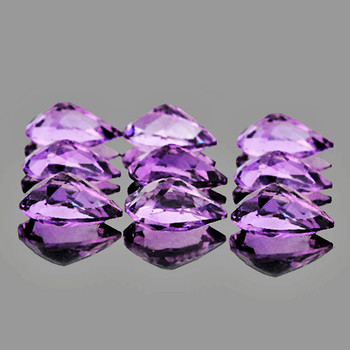 6x4 mm Pear 9 pcs AAA Luster Natural Purple Pink {Rose de France} Amethyst [IF-VVS]