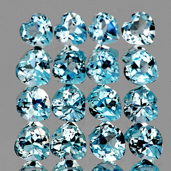 4.00 mm Heart 16 pieces AAA Fire Luster Natural Sky Blue Topaz [Flawless-VVS]