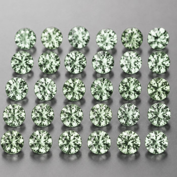 1.30 mm Round 80 pcs Machine Cut AAA Luster Natural Green Sapphire [Flawless-VVS]