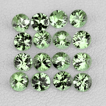 1.40 mm Round Machine Cut 60pcs AAA Fire Natural Green Sapphire [Flawless-VVS]