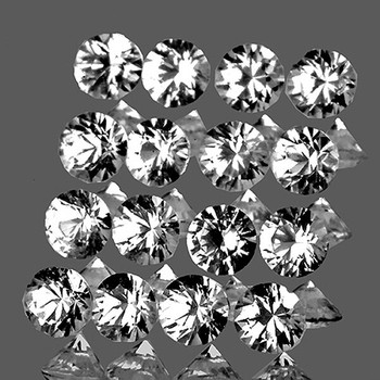 2.30 mm Round 16 Pieces Natural Brilliant White Sapphire [Flawless-VVS]