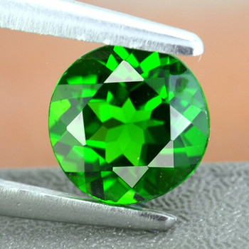 1.00 mm Round 100 Pieces Brilliant AAA+ Natural Chrome Green Diopside [Flawless-VVS]