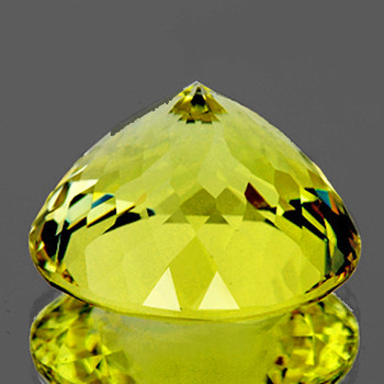 16.80 mm Round 16.34cts AAA Fire Luster Natural Green Gold Lemon Quartz [Flawless-VVS]