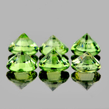 3.20 mm Round 6 pcs AAA Fire Luster Natural Golden Green Sapphire [Flawless-VVS]