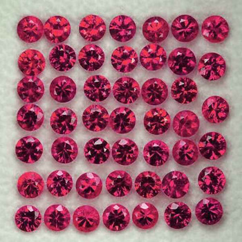 1.00 mm Round Machine Cut 100pcs Superb Luster Natural Brilliant Pink Red Ruby [Flawless-VVS]