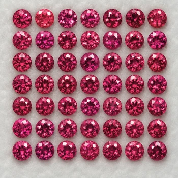 1.00 mm Round Machine Cut 100pcs Superb Luster Natural Brilliant Pink Red Ruby [Flawless-VVS]