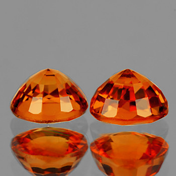 4.50 mm Round 2 pcs AAA Fire Sparkles Natural Orange Sapphire [Flawless-VVS]-AAA Grade