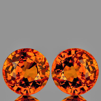 4.50 mm Round 2 pcs AAA Fire Sparkles Natural Orange Sapphire [Flawless-VVS]-AAA Grade