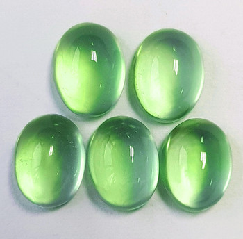 8x6 mm Oval 5 piece AAA Brilliant Luster Natural Mint Green Chalcedony Prehnite [Flawless-VVS]