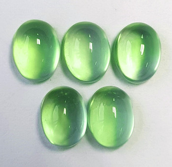 8x6 mm Oval 5 piece AAA Brilliant Luster Natural Mint Green Chalcedony Prehnite [Flawless-VVS]