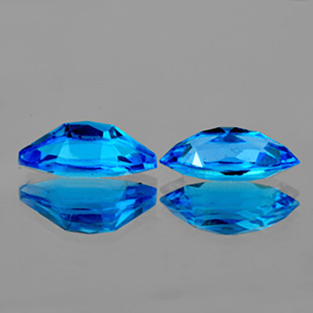 10x5 mm Marquise 2pcs AAA Fire Luster Natural Swiss Blue Topaz [Flawless-VVS]