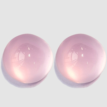 13.00 mm Round Cabochon 2 pieces Natural AAA Pastel Pink Rose Quartz {Flawless-VVS} 13.00 mm Round Cabochon 2 pieces Natural AAA Pastel Pink Rose Quartz {Flawless-VVS}