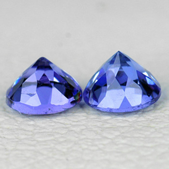 3.70 mm Round 2 pcs AAA Fire Luster Natural Purple Blue Tanzanite [VVS]