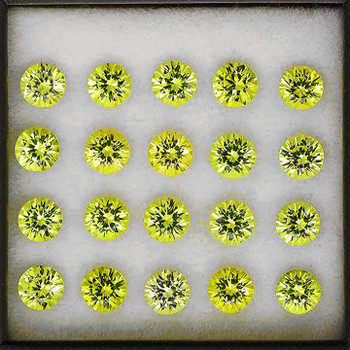1.70 mm Round 40 pcs Natural AAA Canary Yellow Sapphire [Flawless-VVS]