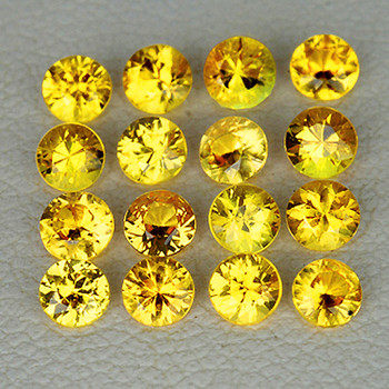 1.70 mm Round 40 pcs Natural AAA Golden Yellow Sapphire [Flawless-VVS]