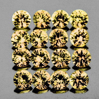 1.80 mm Round 30 pcs Natural Peach Yellow Sapphire [Flawless-VVS]